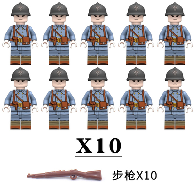 美苏积木组装人仔士兵