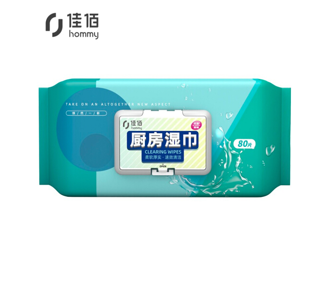 去油污清洁家庭装带盖厨房湿巾