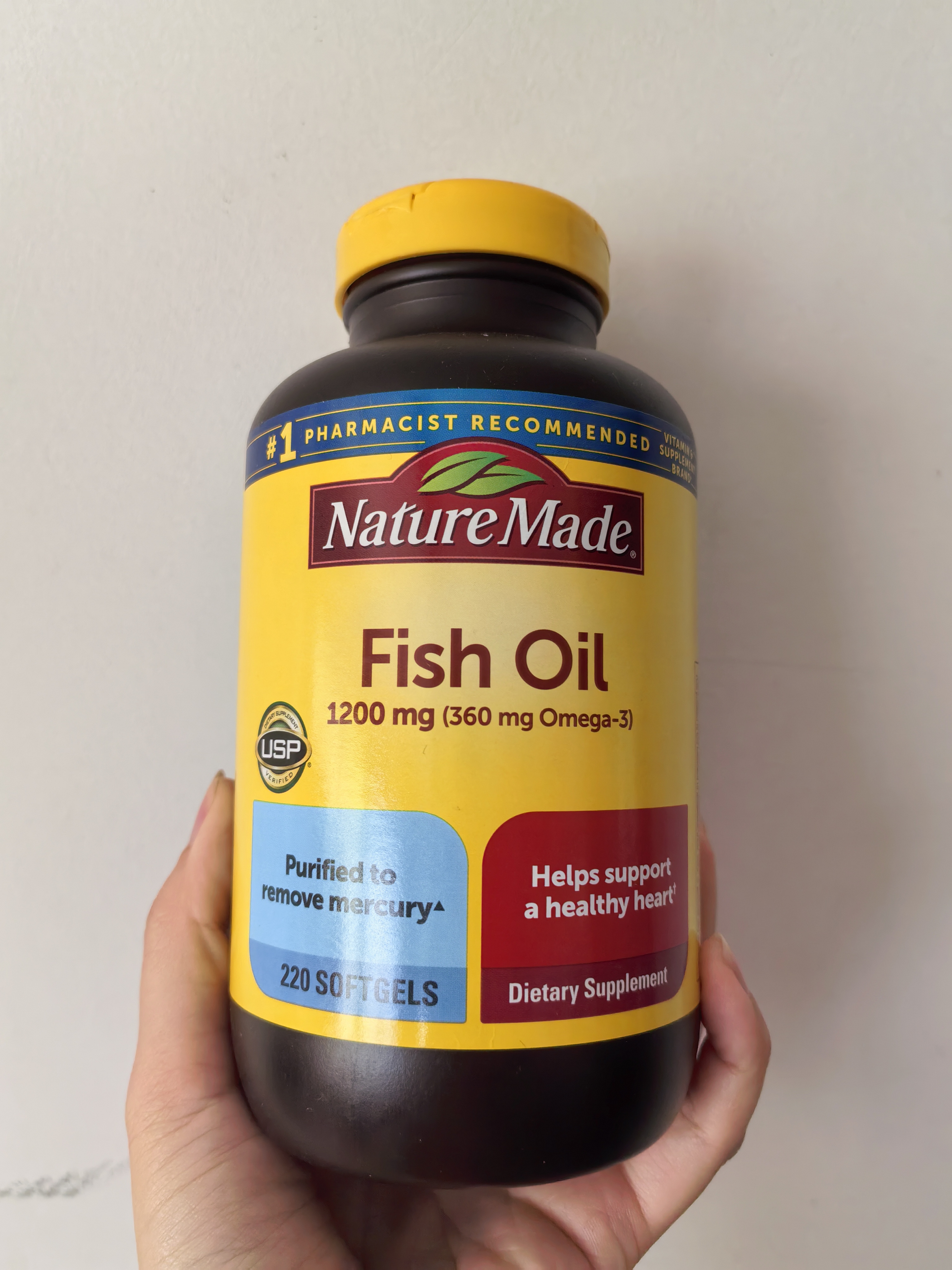 美国nature made天维美深海鱼油软胶囊omega3中老年人1200mg220粒