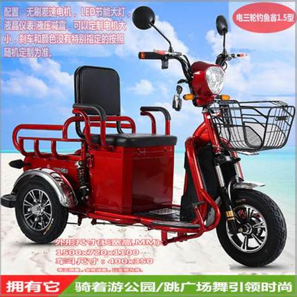 电三轮新款电动三轮车钓鱼小型家用电瓶车成人客货两用代步车配件