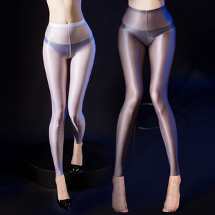 透视打底裤瑜伽裤弹力九分裤透明紧身丝滑油亮裤子性感外穿健美裤