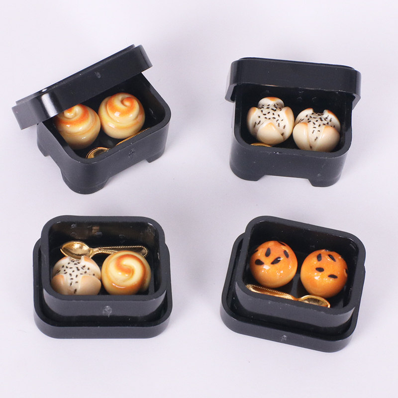 娃娃屋迷你仿真食物点心茶点便当盒勺子模型摆件微缩场景装饰配件