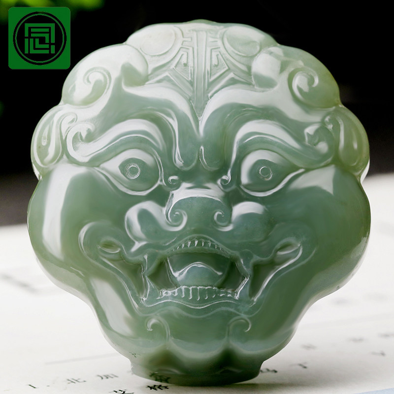 念玉正品和田玉皮带扣貔貅玉石腰扣男款天然青玉腰牌仿古兽头护身