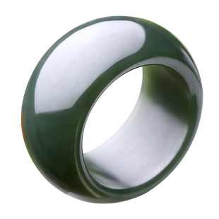 念玉新疆和田玉扳指环塔青一细料天然黑青玉板戒指男款玉石手把件