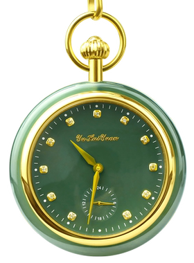 怀表金色透明送长辈款新疆和田玉