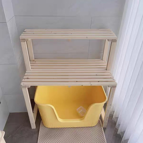 实木猫爬架猫窝花架猫砂盆置物架多层宠物用品收纳阳台猫咪阶梯架