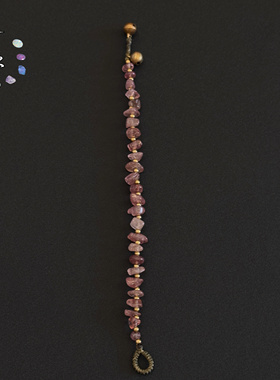 一安手作 原创手作草莓水晶草莓晶编绳手链 夏天百搭水晶手串