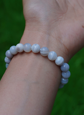 天然石灰玛瑙缠丝玛瑙手串 简约百搭中性手串