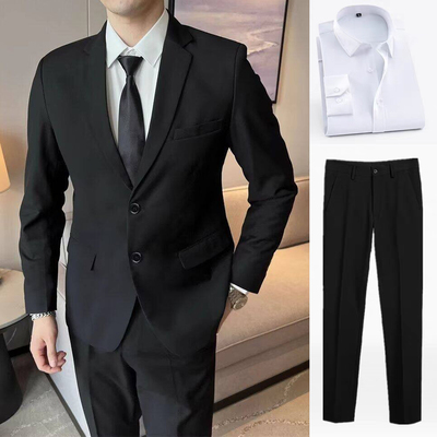 商务正装西服外套男轻熟风高级感修身单西休闲职业装痞帅伴郎西装