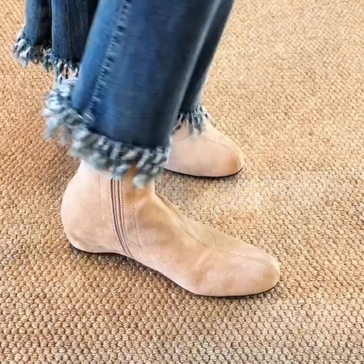 羊皮版~内增高3cm复古圆头短靴女侧拉链弹力瘦瘦靴简约气质时装靴,女鞋,时装靴,淘宝优惠券,粉丝福利购,淘宝优惠卷