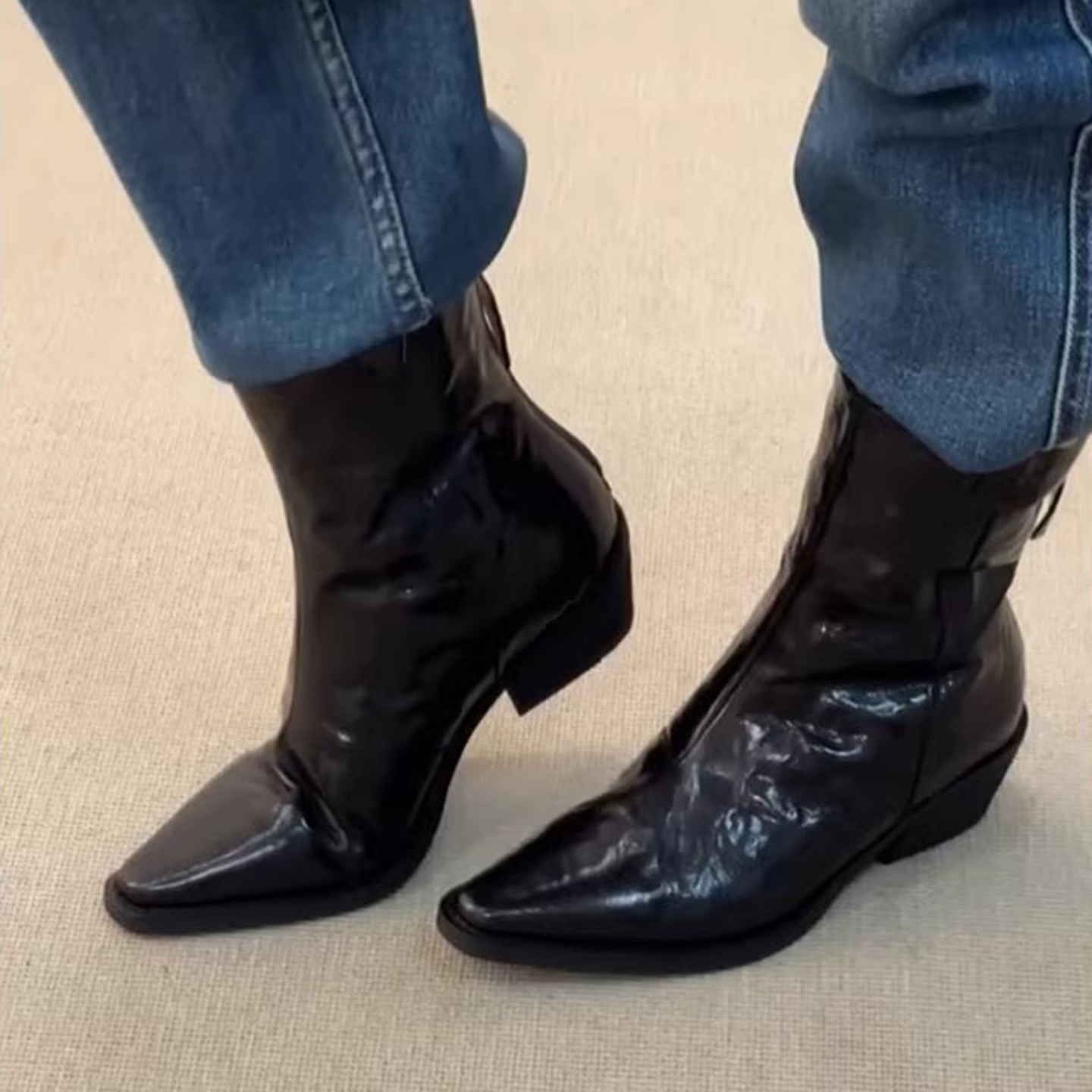 牛皮版~两穿翻折加绒后拉链短靴女秋冬尖头V口粗跟保暖马丁靴踝靴,女鞋,时装靴,淘宝优惠券,粉丝福利购,淘宝优惠卷