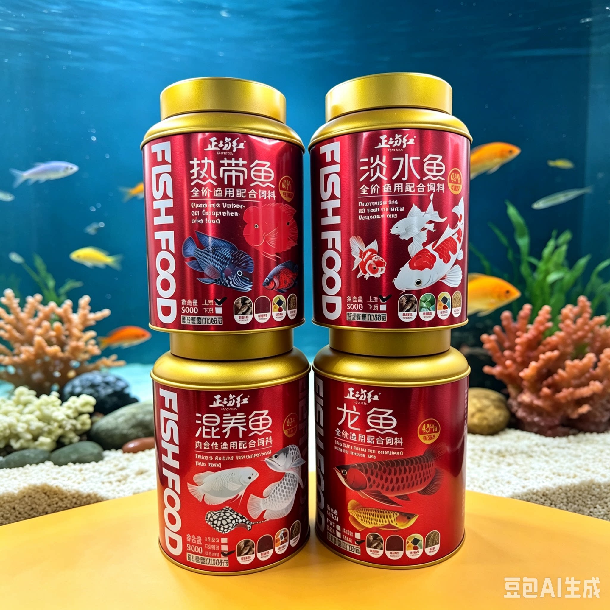 正当红鱼食淡水鱼锦鲤鹦鹉龙鱼招财肉食观赏鱼冷水通用热带鱼增色
