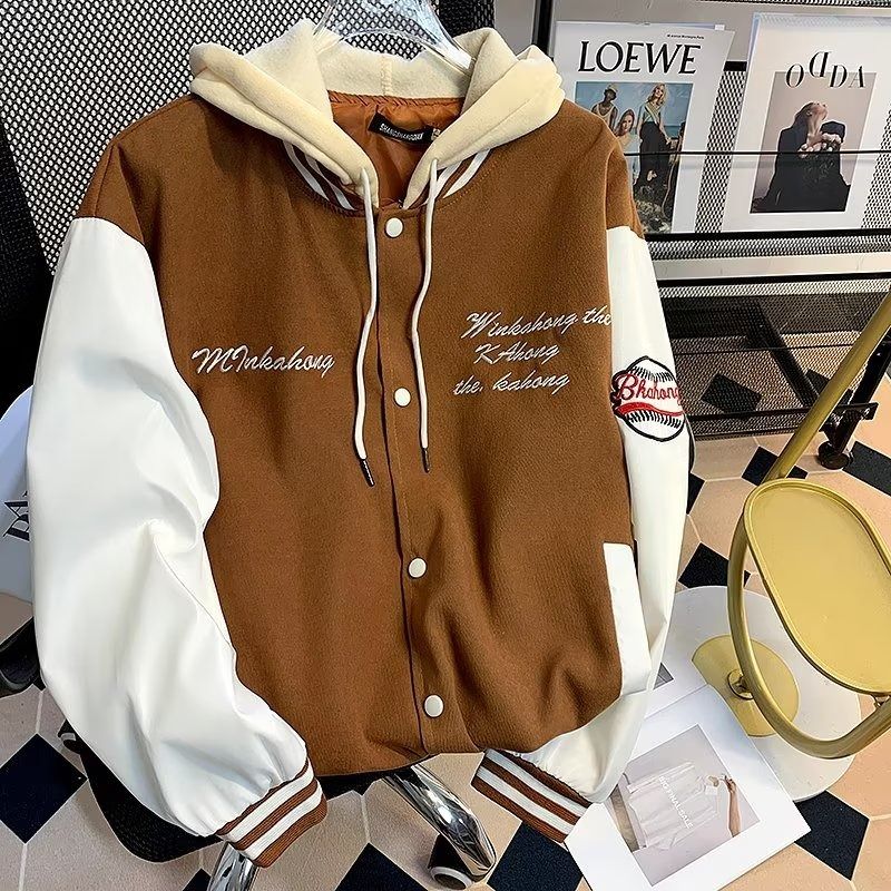 春秋日系撞色拼接外套男潮牌