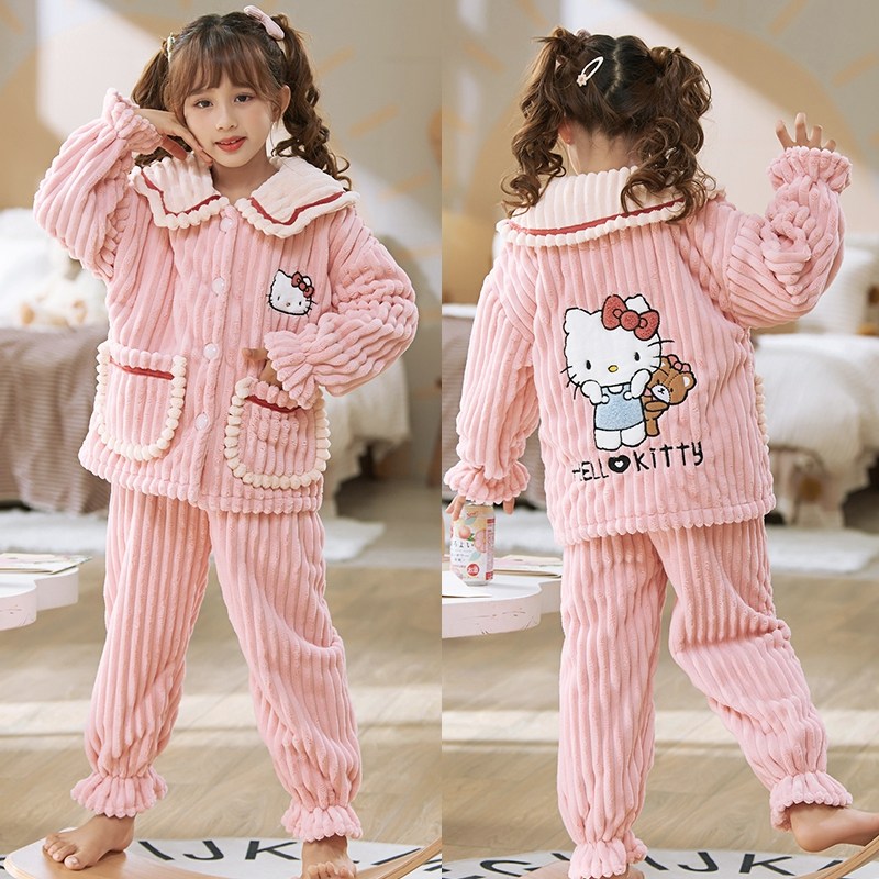 女童睡衣冬季加厚保暖