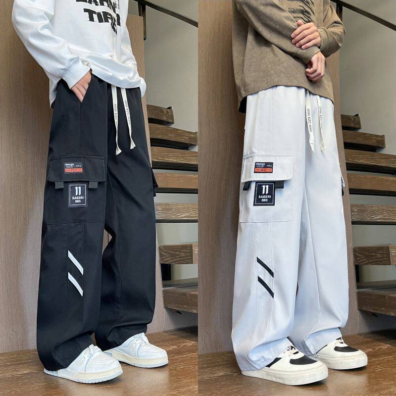 潮流工装裤男士宽松百搭青少年春秋夏季裤子薄款直筒休闲外穿长裤