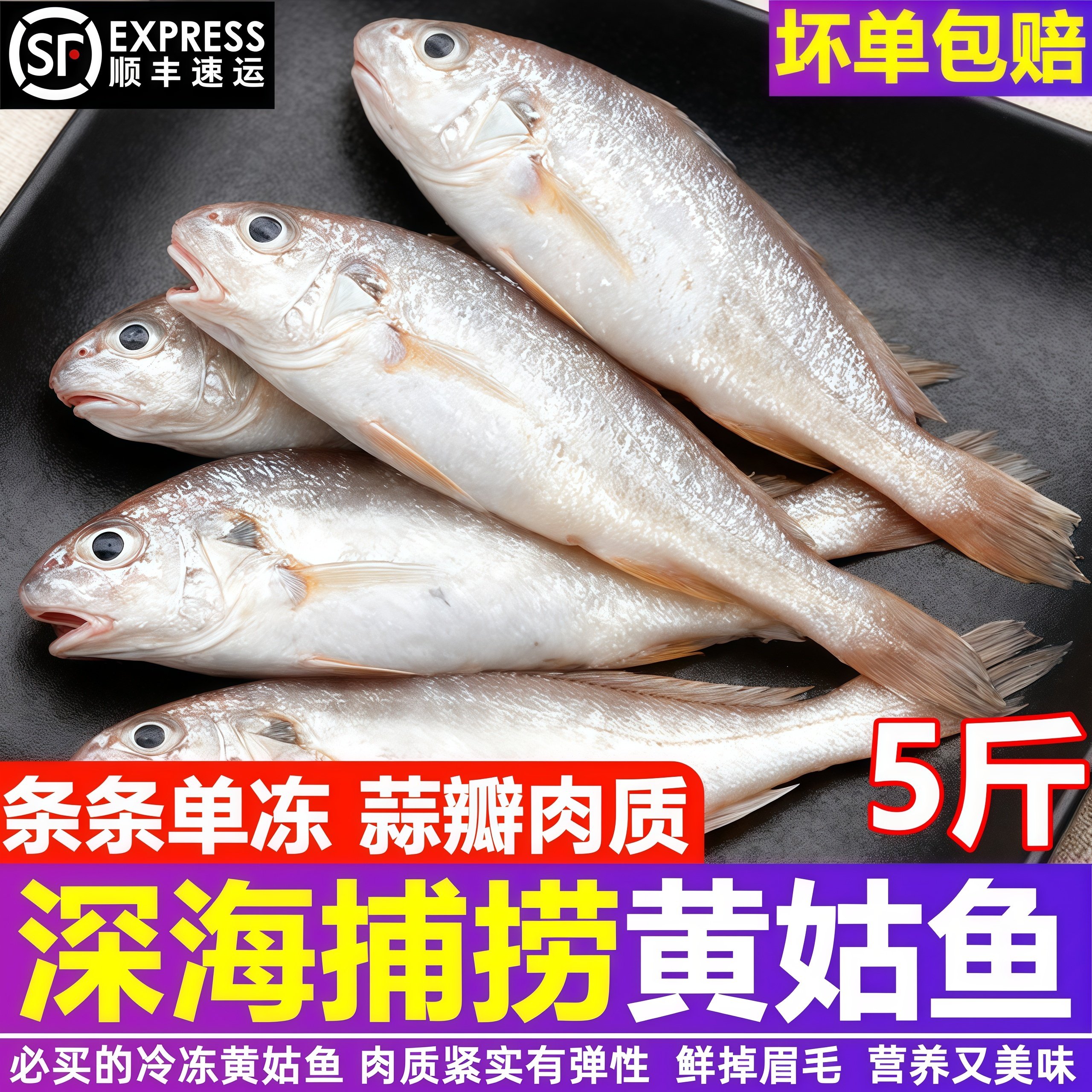 新鲜速冻黄姑鱼商用海鲜