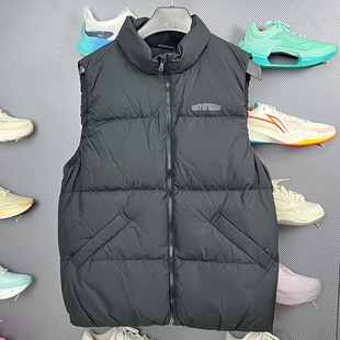 李宁2025冬季 男子韦德系列保暖舒适防泼水鹅绒羽绒马甲AMRV079
