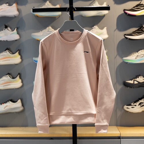 李宁女子卫衣2026春季新品健身系列舒适保暖针织无帽上衣AWDW074