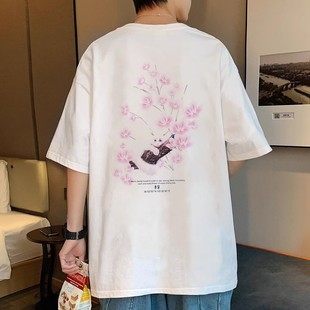 新款 中国李宁短袖 男女同款 2022夏季 樱花系列印花圆领T恤AHSS917