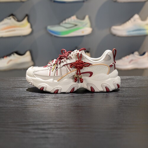 李宁回弹女子系带增高休闲鞋