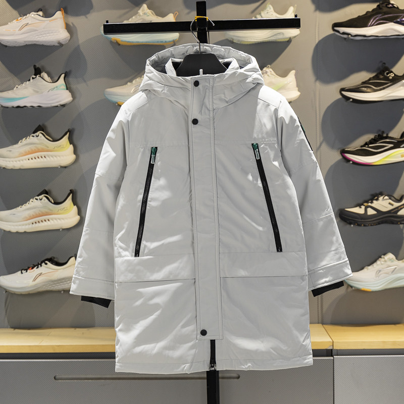 李宁男大童中长款羽绒服2025冬季鸭绒防泼水加厚连帽外套YYMV011,运动服/休闲服装,运动羽绒服,淘宝优惠券,粉丝福利购,淘宝优惠卷