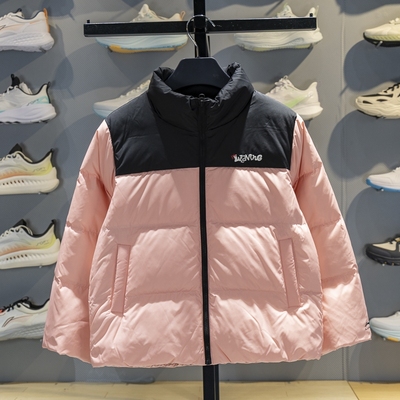 李宁保暖立领短款儿童羽绒服