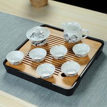 功夫茶具整套盖碗茶杯陶瓷礼品茶具定制logo 德化高白瓷茶具套装