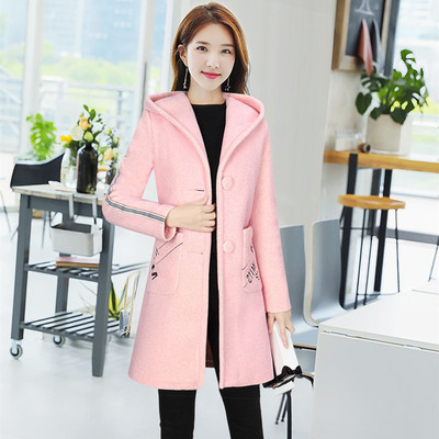 修身显瘦中长款呢子大衣加厚时尚