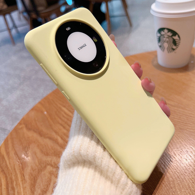 奶油黄液态硅胶适用华为mate70手机壳60pro+新款50pro保护套亲肤手感耐脏40e不发黄30简约纯色男女高级感软壳