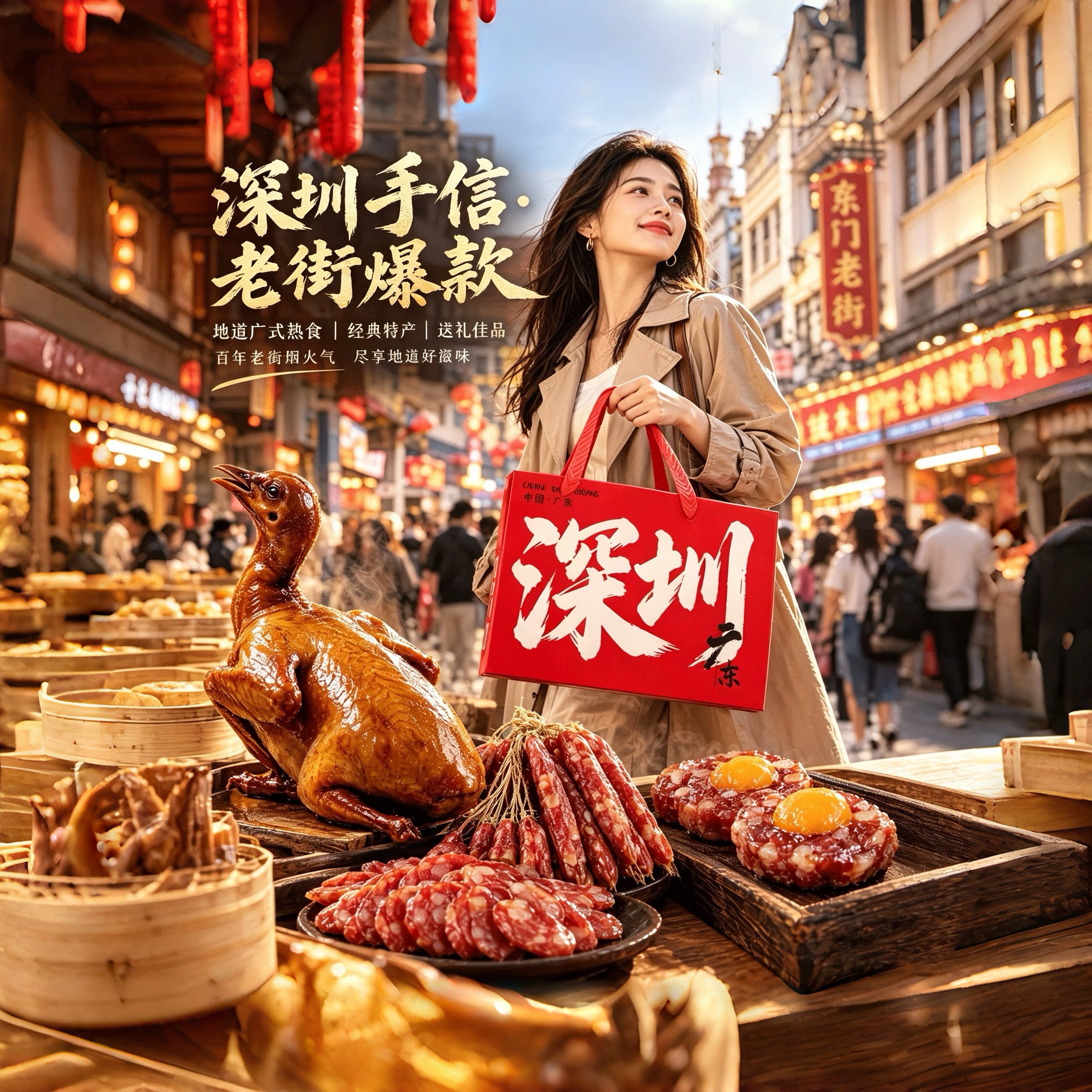 深圳特产光明乳鸽广式腊肠礼盒