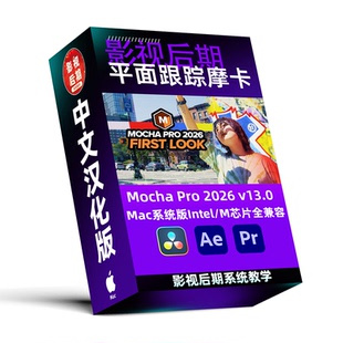 Mac系统汉化 AE/PR/达芬奇摩卡跟踪插件Mocha Pro 2026 v13.0