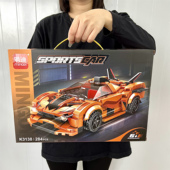 男孩跑车积木玩具益智小颗粒拼插赛车模型培训班幼儿园盒装 送礼物