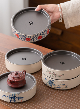 草木灰壶承干泡台茶洗功夫茶具紫砂壶养壶底座壶托储水陶瓷茶托盘