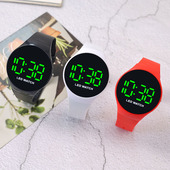 简约学生LED电子手表时尚 新款 外贸韩版 跨境男女圆形按键电子表