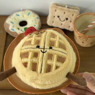 JC早餐系列松饼华夫饼甜甜圈饼干超萌可爱毛绒玩偶宝宝安抚玩具