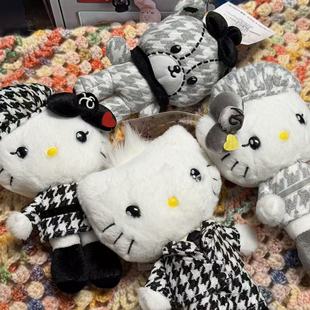 优雅千金系列hellokitty丹尼尔生日款限定站立公仔挂件千鸟格挂件