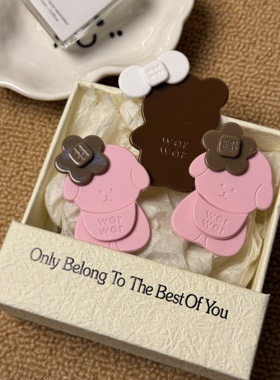 “Wer”小熊or小狗饼干！可爱巧克力小熊软萌泰迪狗侧边刘海夹潮