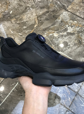 潮牌新款真皮厚底纽扣男鞋黑色运动休闲鞋百搭时尚舒适轻便透气男