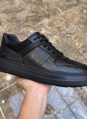 2026新款广州真皮板鞋男鞋高端黑色透气休闲鞋低帮百搭时尚单鞋潮