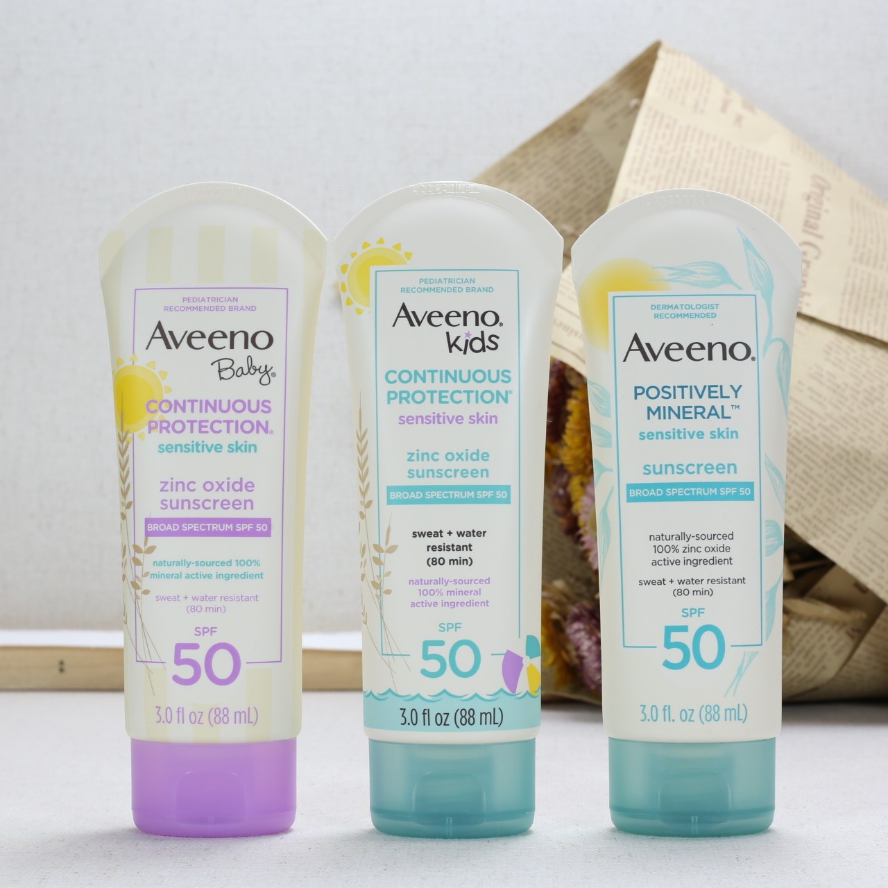 aveeno艾维诺宝宝婴幼儿童面部全身矿物物理隔离防晒霜spf50乳液