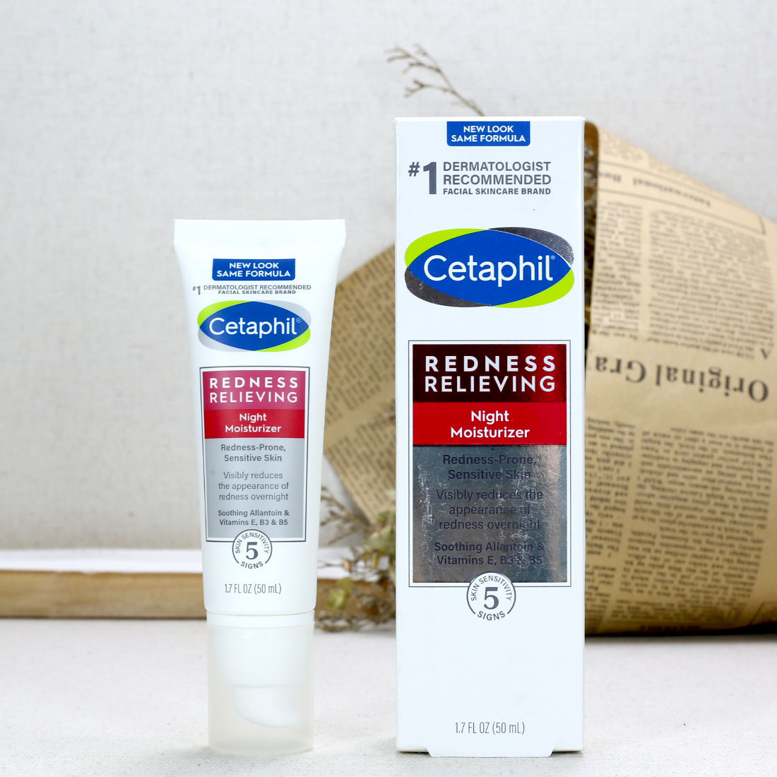 Cetaphil Redness丝塔芙抗红修护红血丝舒缓晚霜保湿精华面霜50g-封面