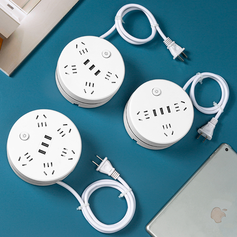 两脚插座两孔排插双头插排插板2脚二孔插头宿舍用收纳伸缩插线板