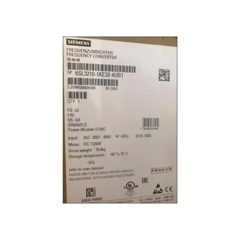 议价6SL3210-1KE32-4UB1西门子G120C变频器132KW 6SL32101KE324UB