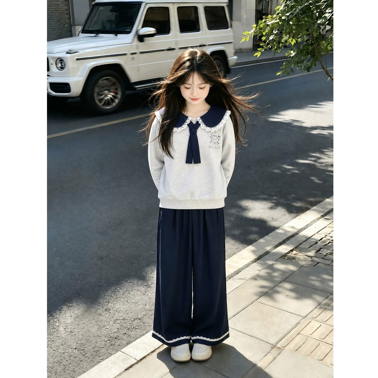 女大童秋套装2026新款今年流行爆款儿童韩系学院风衣服初中生秋装