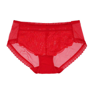 夏娃之秀红色内裤性感中低腰提臀裤收腹透气舒适女士三角裤K3621