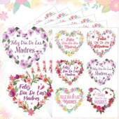 母亲节粉色心意糖果贴纸不干胶标签包装 手账日记本素材贴纸