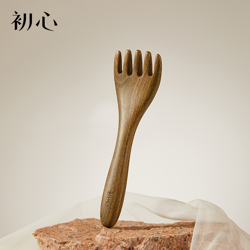 初心檀木五爪头部按摩器
