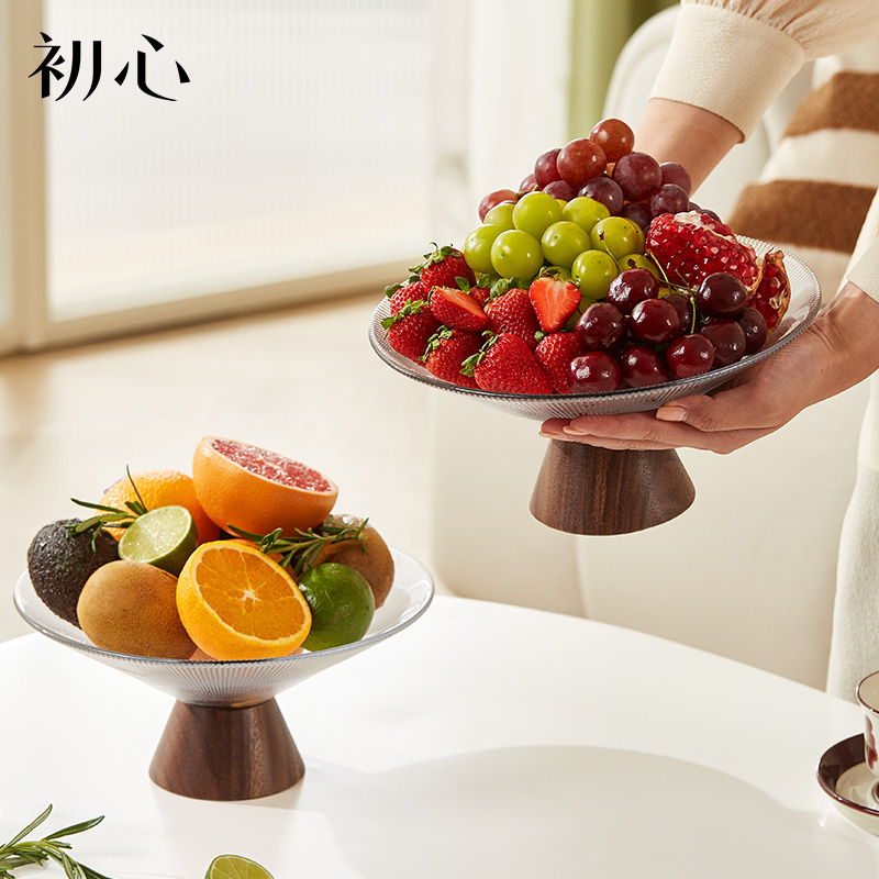 初心高档玻璃客厅茶几水果盘轻奢
