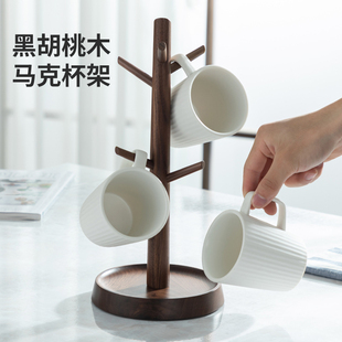 初心欧式 沥水杯架家用茶杯子架马克杯挂架放咖啡杯玻璃杯置物架木
