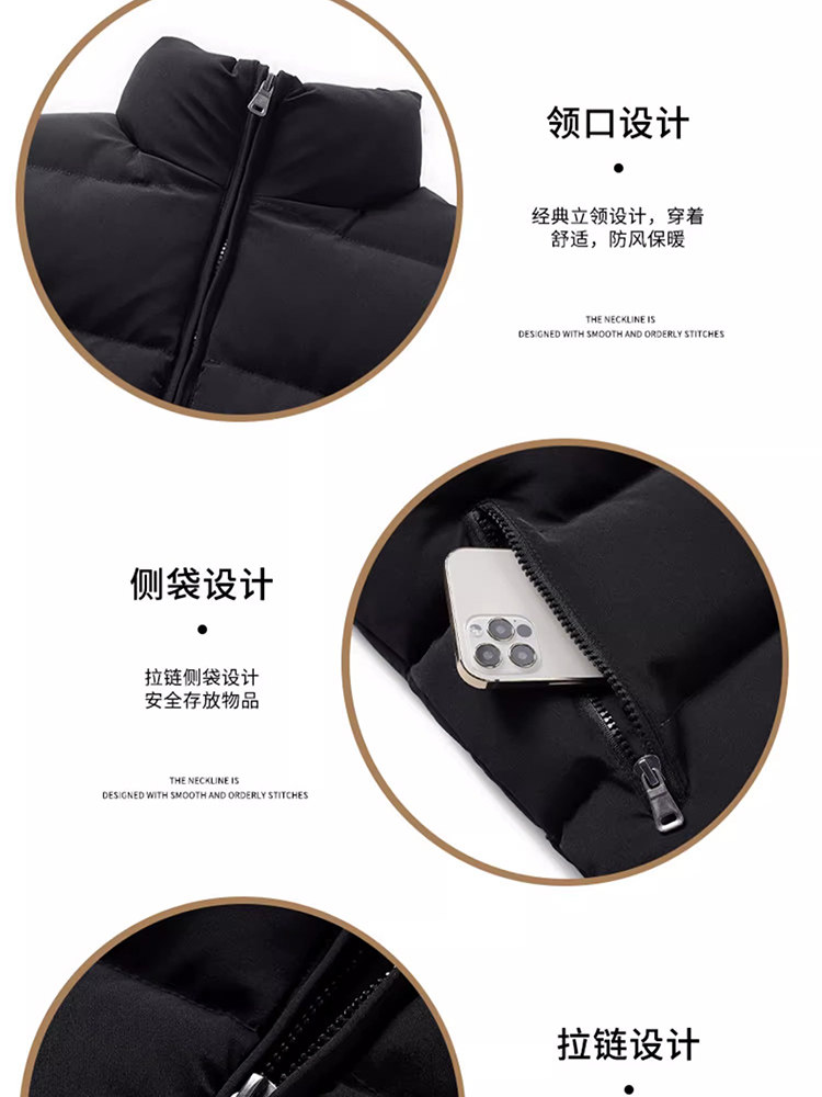 AUTUMN AND WINTER PLUSH AND THICKENED VEST MENS LOOSE LARGE SIZE SHOULDER THERMAL VEST TRENDY STAND-UP COLLAR SLEEVELESS COTTON JACKET